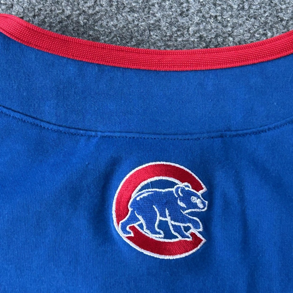 Vintage Chicago Cubs Shirt Mens XL Blue Cream MLB Baseball Nike Henley - Picture 9 of 11